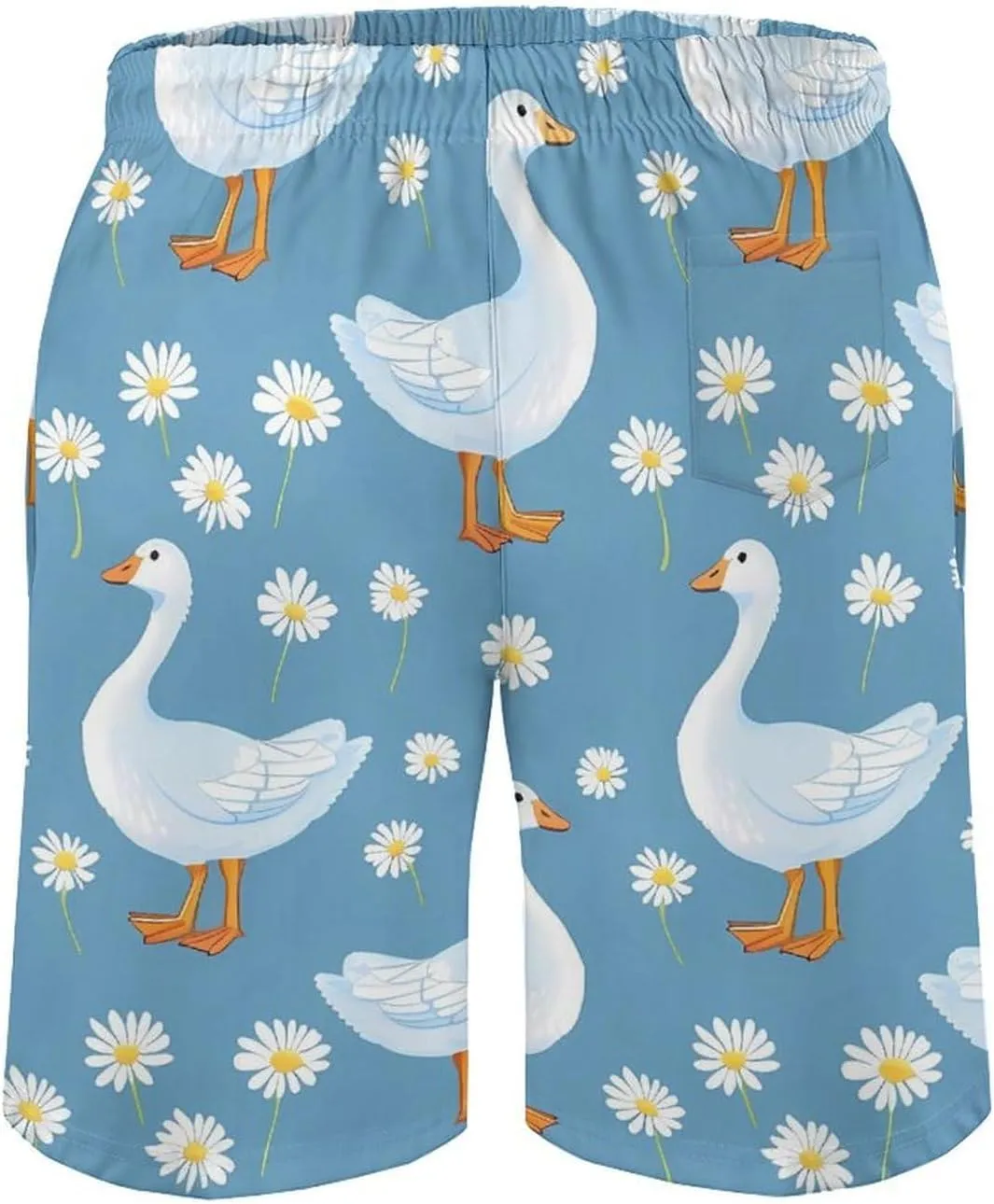 Goose Print Men's Swim Trunks Quick Dry Board Shorts Breathable Summer Beach Shorts Bathing Suits