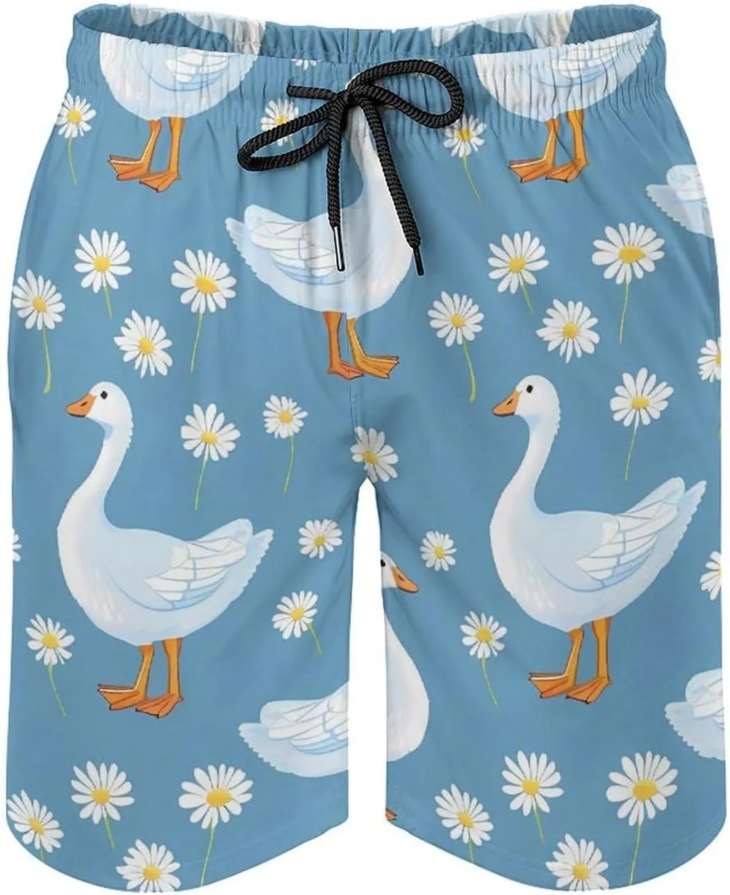 Goose Print Men's Swim Trunks Quick Dry Board Shorts Breathable Summer Beach Shorts Bathing Suits