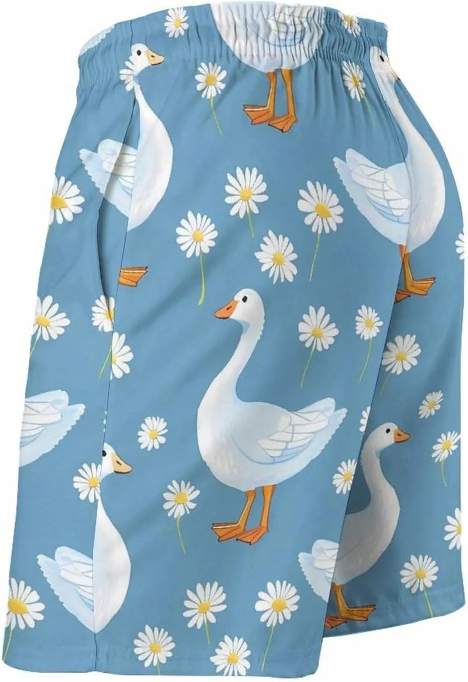 Goose Print Men's Swim Trunks Quick Dry Board Shorts Breathable Summer Beach Shorts Bathing Suits
