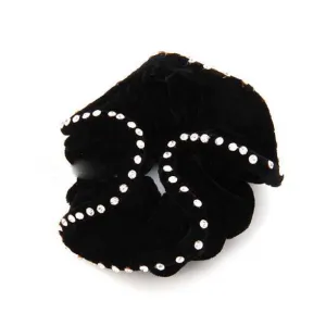 Hamag Black Velvet Hair Scrunchie with Crystals