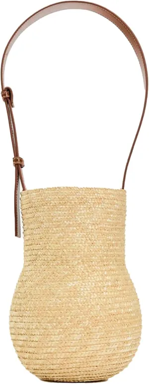 Hand Woven Bucket Tote Bag Shoulder Tote Summer Beach Women's Vacation Bag