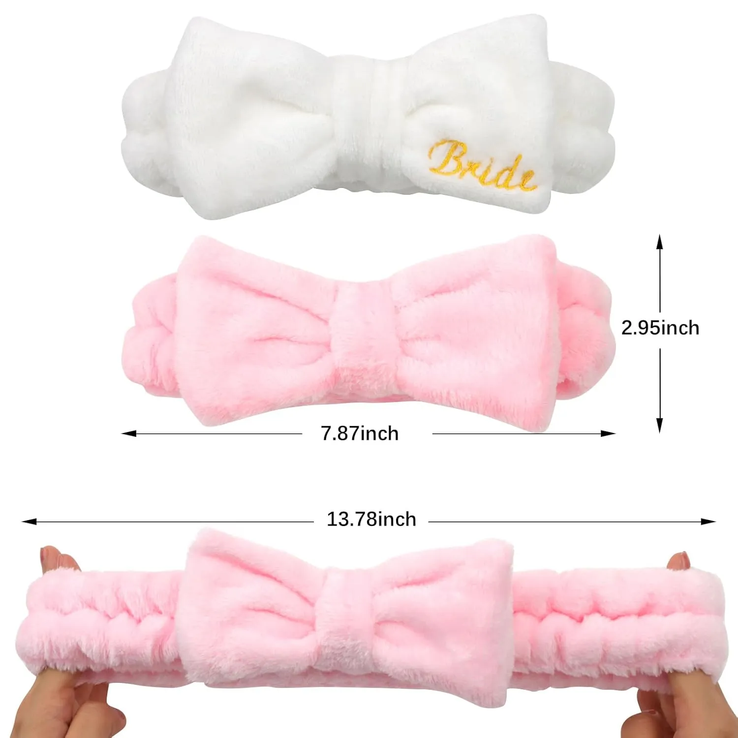 Jaciya Bachelorette Party Favors Pink Spa Bridesmaid Headband 8 Packs Bride Makeup Headband Bridal Shower Gifts