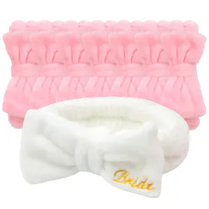 Jaciya Bachelorette Party Favors Pink Spa Bridesmaid Headband 8 Packs Bride Makeup Headband Bridal Shower Gifts