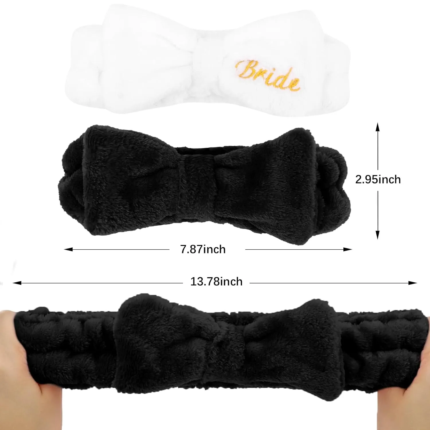 Jaciya Bachelorette Party Favors Spa Makeup Headband 8 Packs Bride Bridesmaid Headband Bridal Shower Gifts Wedding Hair Accessories(White,Black)