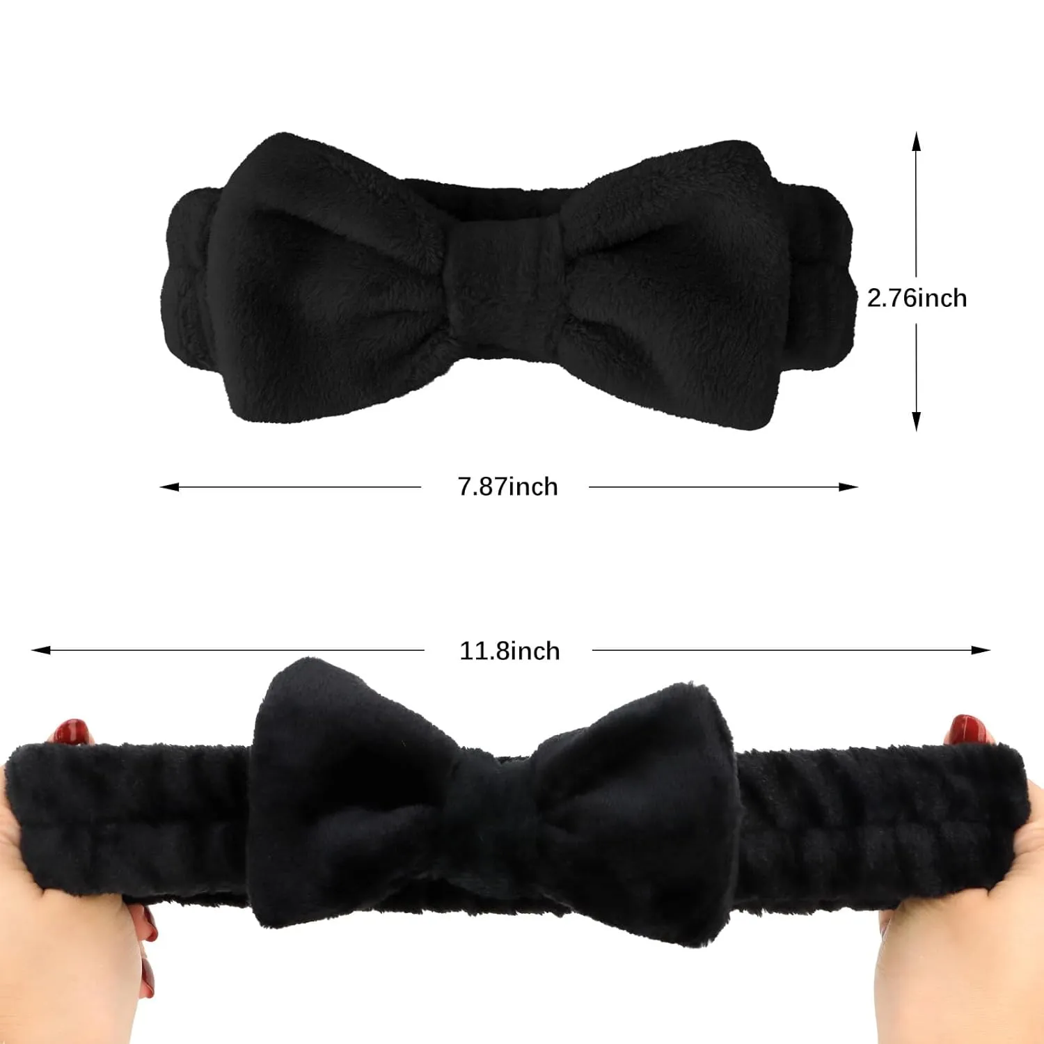 Jaciya Spa Makeup Headband - 8 Pack Skincare Headbands for Washing Face - Spa Gifts for Women - Party Favors (Black)