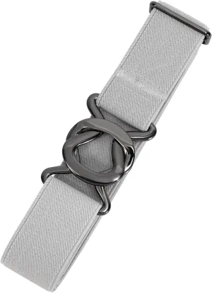 JASGOOD Women No Show Stretch Belt Adjustable Elastic Web Belt with Flat Buckle for Jeans Pants Casual Belts