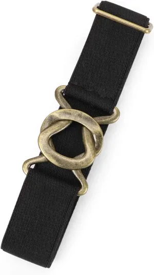 JASGOOD Women No Show Stretch Belt Adjustable Elastic Web Belt with Flat Buckle for Jeans Pants Casual Belts
