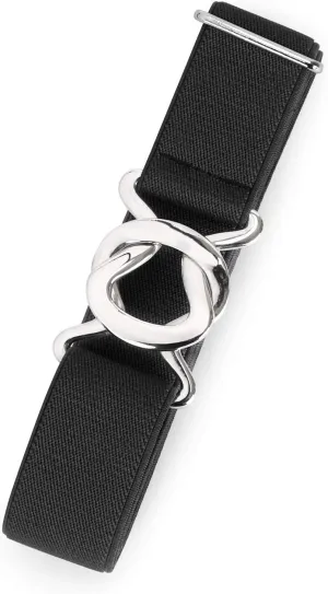 JASGOOD Women No Show Stretch Belt Adjustable Elastic Web Belt with Flat Buckle for Jeans Pants Casual Belts