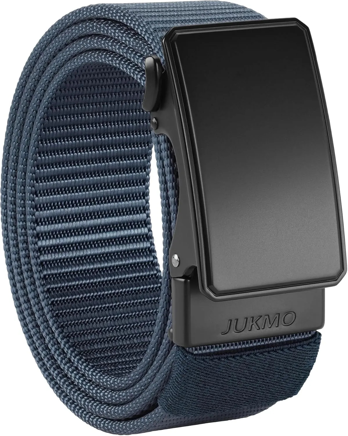 JUKMO Men's 1.5" Nylon Ratchet Belt, Casual Web Click Belt with Slide Buckle for Jeans, No Holes Adjustable Trim to Fit