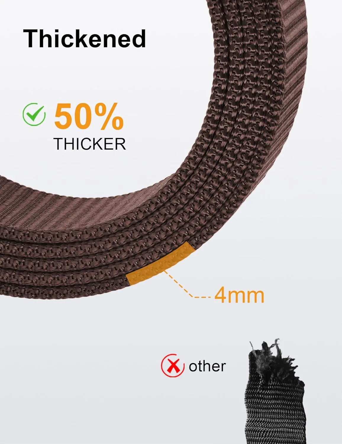 JUKMO Men's 1.5" Nylon Ratchet Belt, Casual Web Click Belt with Slide Buckle for Jeans, No Holes Adjustable Trim to Fit