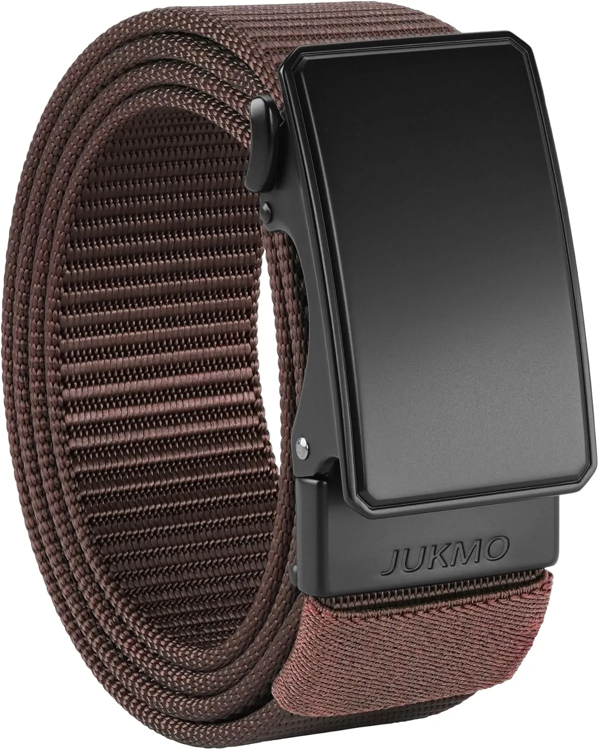 JUKMO Men's 1.5" Nylon Ratchet Belt, Casual Web Click Belt with Slide Buckle for Jeans, No Holes Adjustable Trim to Fit