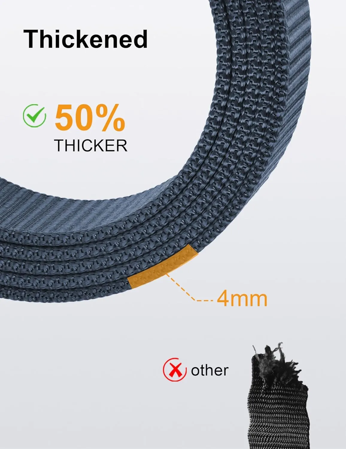 JUKMO Men's 1.5" Nylon Ratchet Belt, Casual Web Click Belt with Slide Buckle for Jeans, No Holes Adjustable Trim to Fit