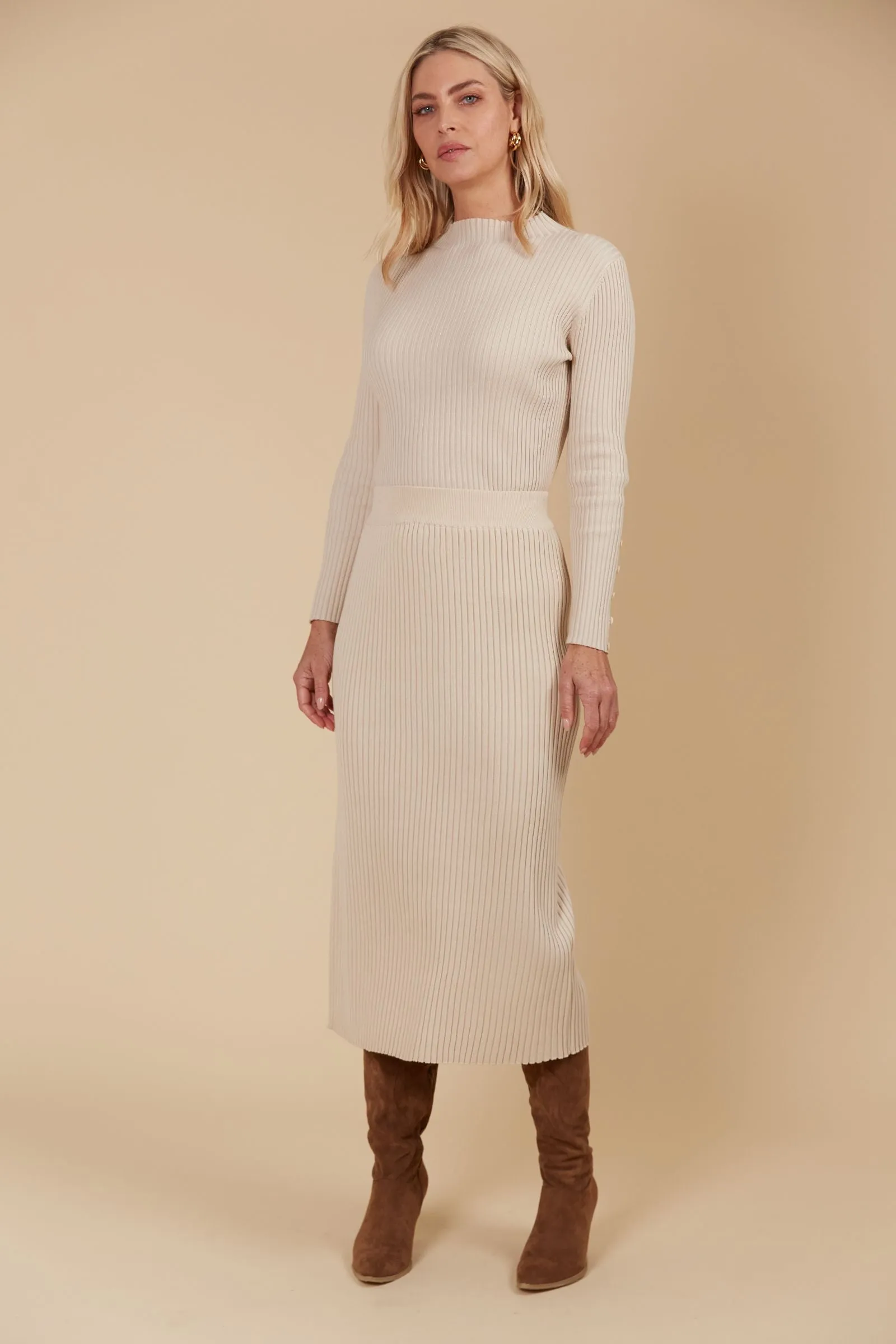 Juno Knit Skirt - Canvas