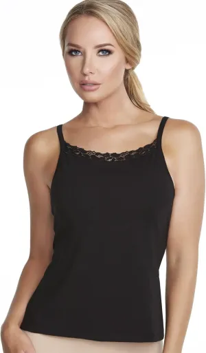 Lace Trim High Neck Camisole with Underwire Bra
