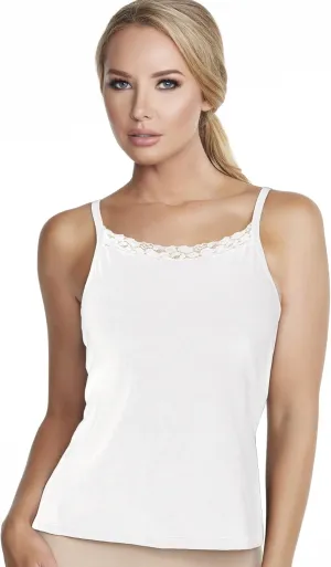 Lace Trim High Neck Camisole with Underwire Bra