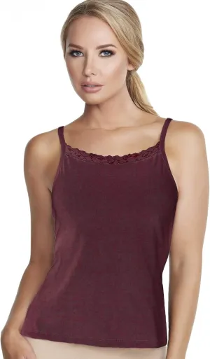 Lace Trim High Neck Camisole with Underwire Bra
