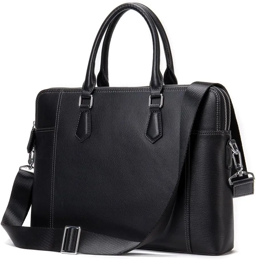Leather Briefcase for Men Business Handbag Computer Bag Men's Large Capacity Commuter Briefcase