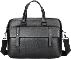 Leather Briefcase for Men Horizontal Large Capacity Business Handbag Computer Bag Crossbody Business Bags