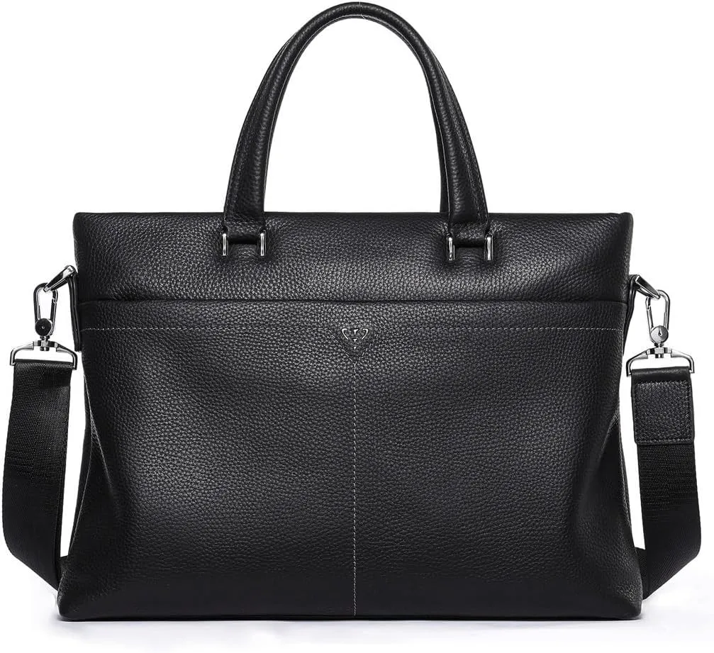 Leather Briefcase for Men Large Capacity Briefcase Business Documents Bag Laptop Bag Crossbody Bag