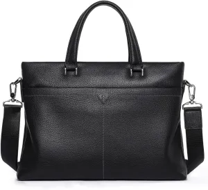 Leather Briefcase for Men Large Capacity Briefcase Business Documents Bag Laptop Bag Crossbody Bag