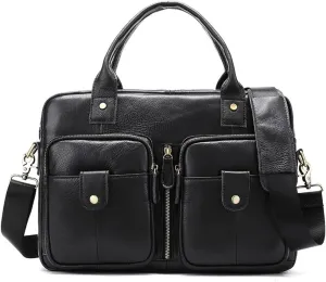 Leather Briefcase for Men Men's Briefcase Casual Business First Layer Cowhide Tote Shoulder Bag