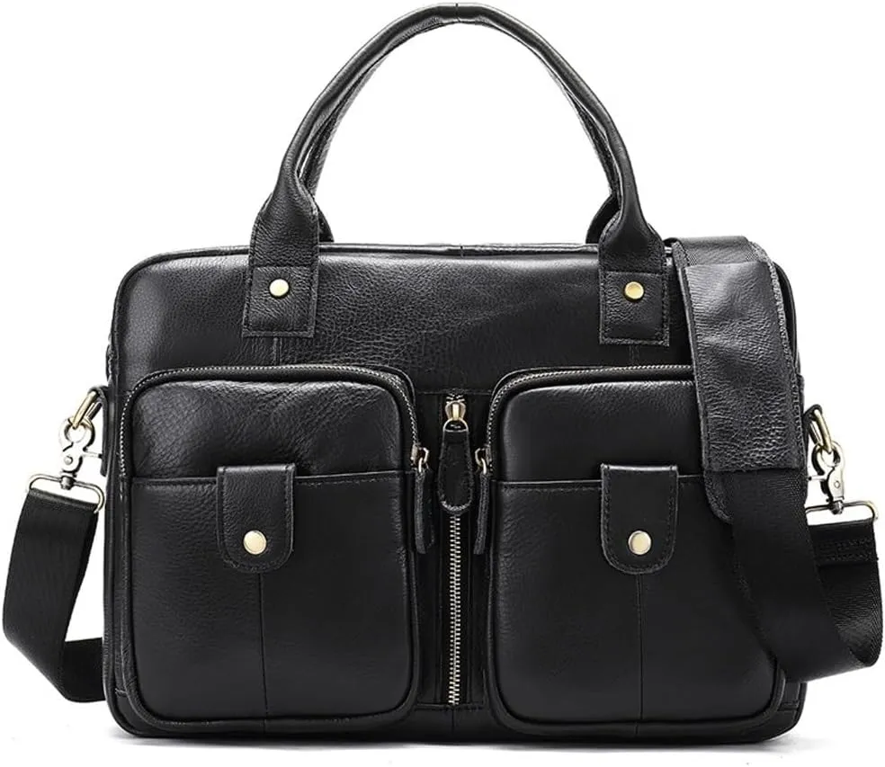 Leather Briefcase for Men Men's Briefcase Casual Business First Layer Cowhide Tote Shoulder Bag