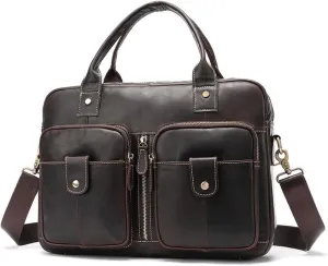 Leather Briefcase for Men Men's Briefcase Casual Business First Layer Cowhide Tote Shoulder Bag