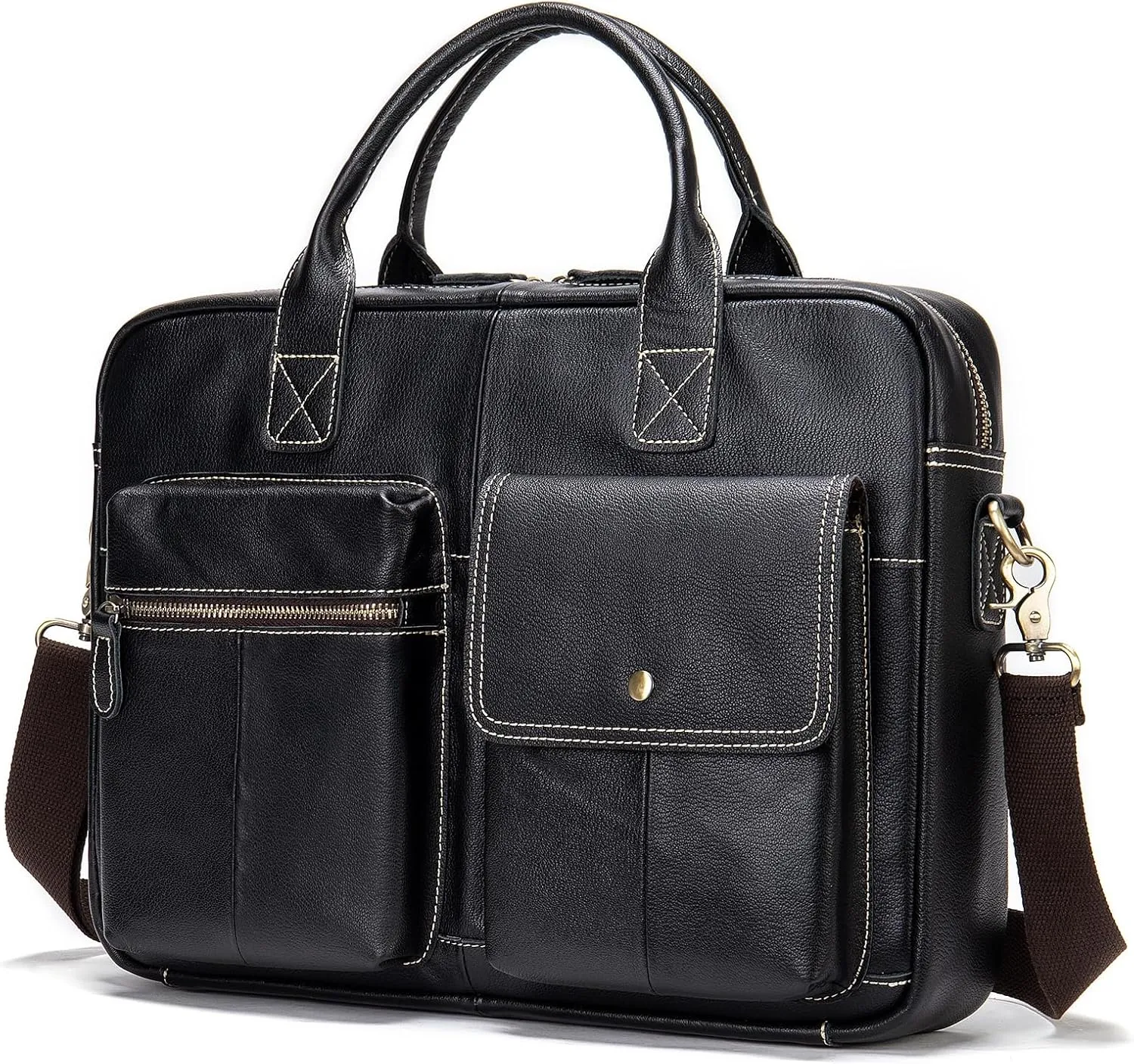 Leather Briefcase for Men Men's Tote Business Briefcase Briefcase Shoulder Body Bag Vintage File Bag