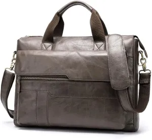 Leather Briefcase for Men Top Layer Cowhide Computer Business Briefcase Men's Tote Shoulder Crossbody Bag