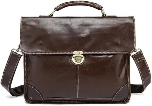 Leather Briefcase for Men Vintage Men's Briefcase Large Capacity Men's Business Computer Bag