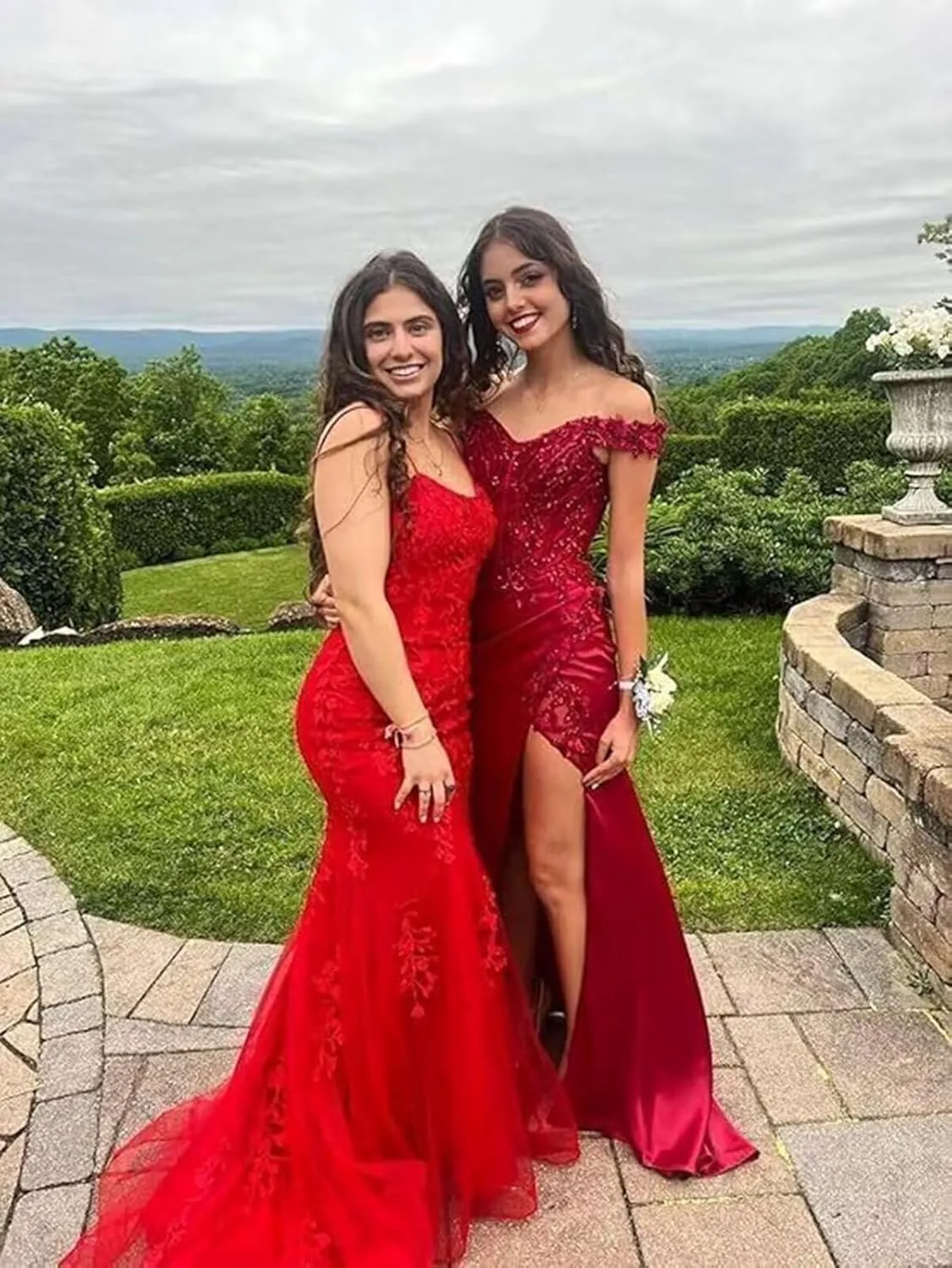 Lindo Novia Satin Mermaid Prom Dresses 2025 Lace Appliques Formal Gowns Evening Dresses for Women with Slit P1012