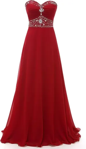 Long Bridesmaid Dresses Chiffon Formal Evening Gowns Prom Dresses Bead Bridesmaid Dress