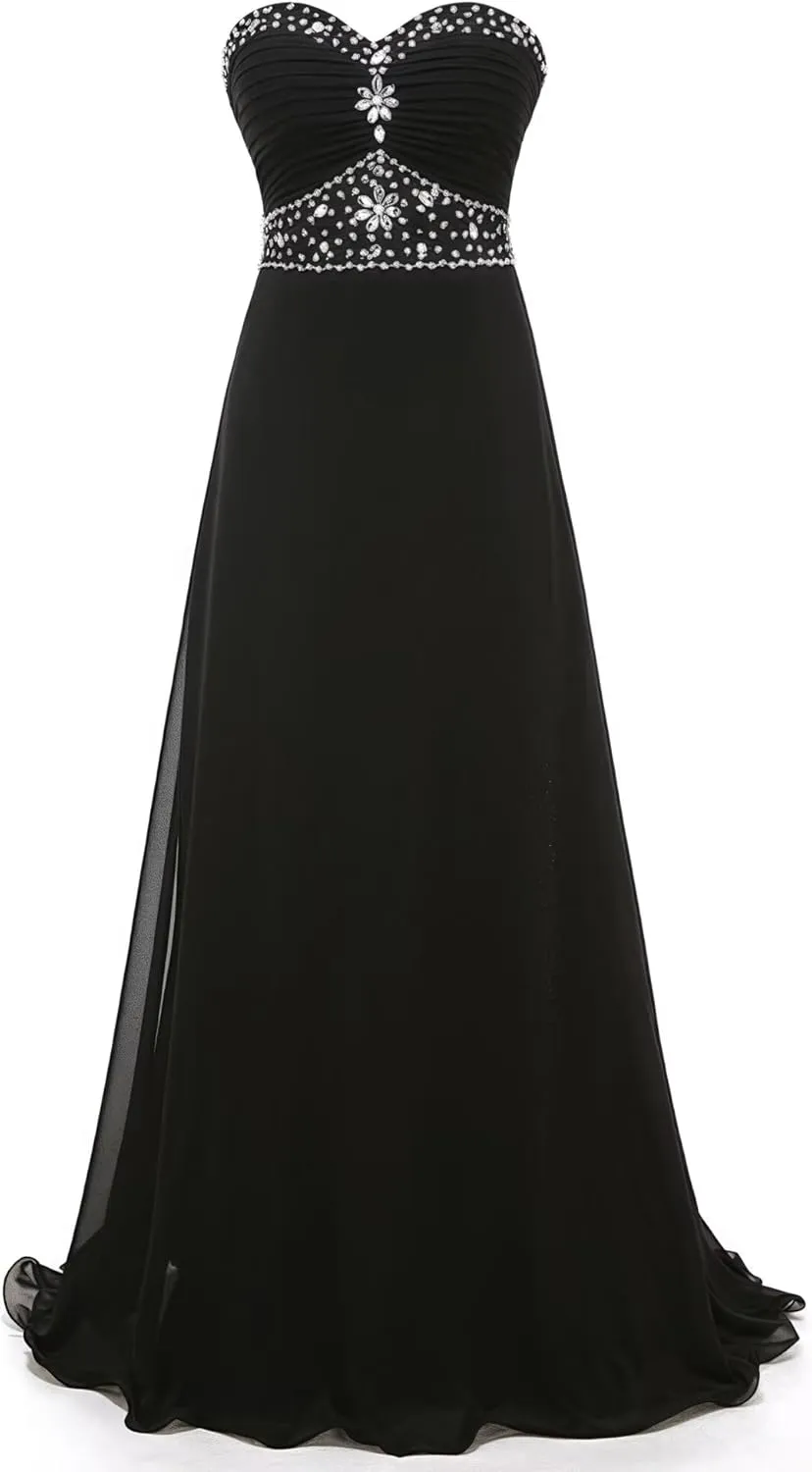 Long Bridesmaid Dresses Chiffon Formal Evening Gowns Prom Dresses Bead Bridesmaid Dress