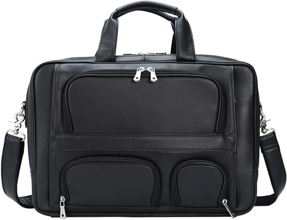 Men Leather Briefcase Commuter Shoulder Crossbody Bag Briefcase Briefcase Business Laptop Bag