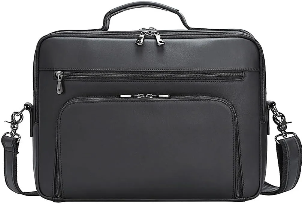 Men Leather Briefcase Laptop Bag Commuter Shoulder Crossbody Bag Briefcase Briefcase Briefcase Business
