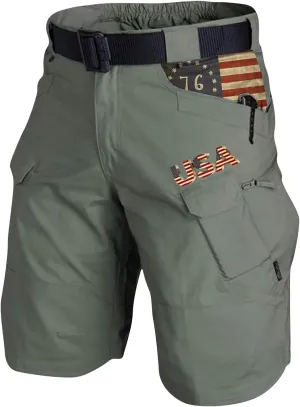 Men's 4th of July Tactical Shorts American Flag Pants Graphic 1766 Expandable Waist Shorts with Zipper Pockets