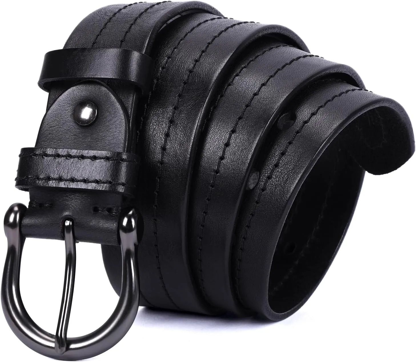 Mens Belts Full Grain Leather Real Italian Material Western Cowboy Belt 1.5 Wide Casual Jean Belt Gift Box Packaging