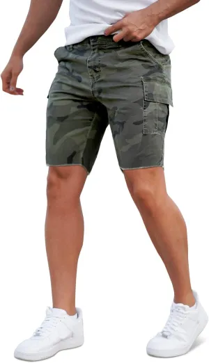 Mens Chino Shorts Slim Fit Plaid Shorts for Men Casual (Green,40)