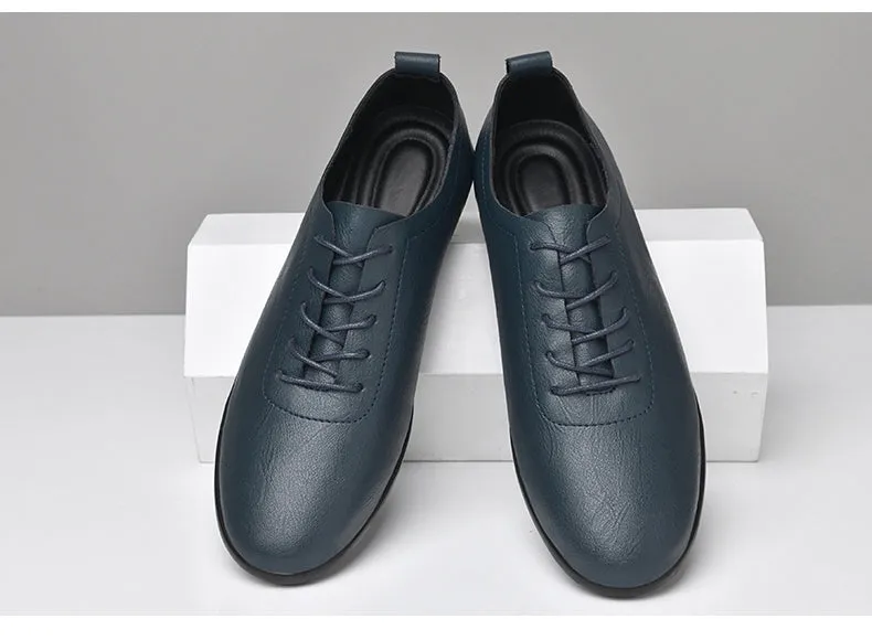 Men's Handmade Dress Shoes Cowhide Shoes Leather Business Casual Lace Up Lightweight Comfortable Gentleman Style