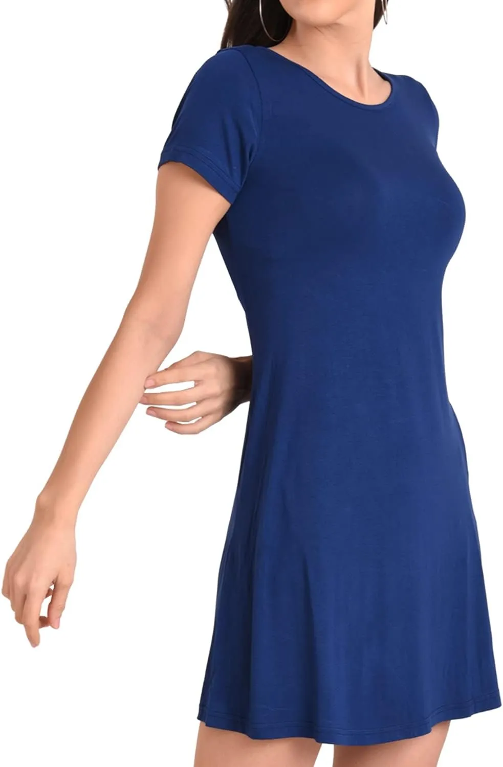 Miss Lavish London Casual Dress - Summer Dresses for Women, Girls - T Shirt Short Sleeve Loose Casual Dress for Home