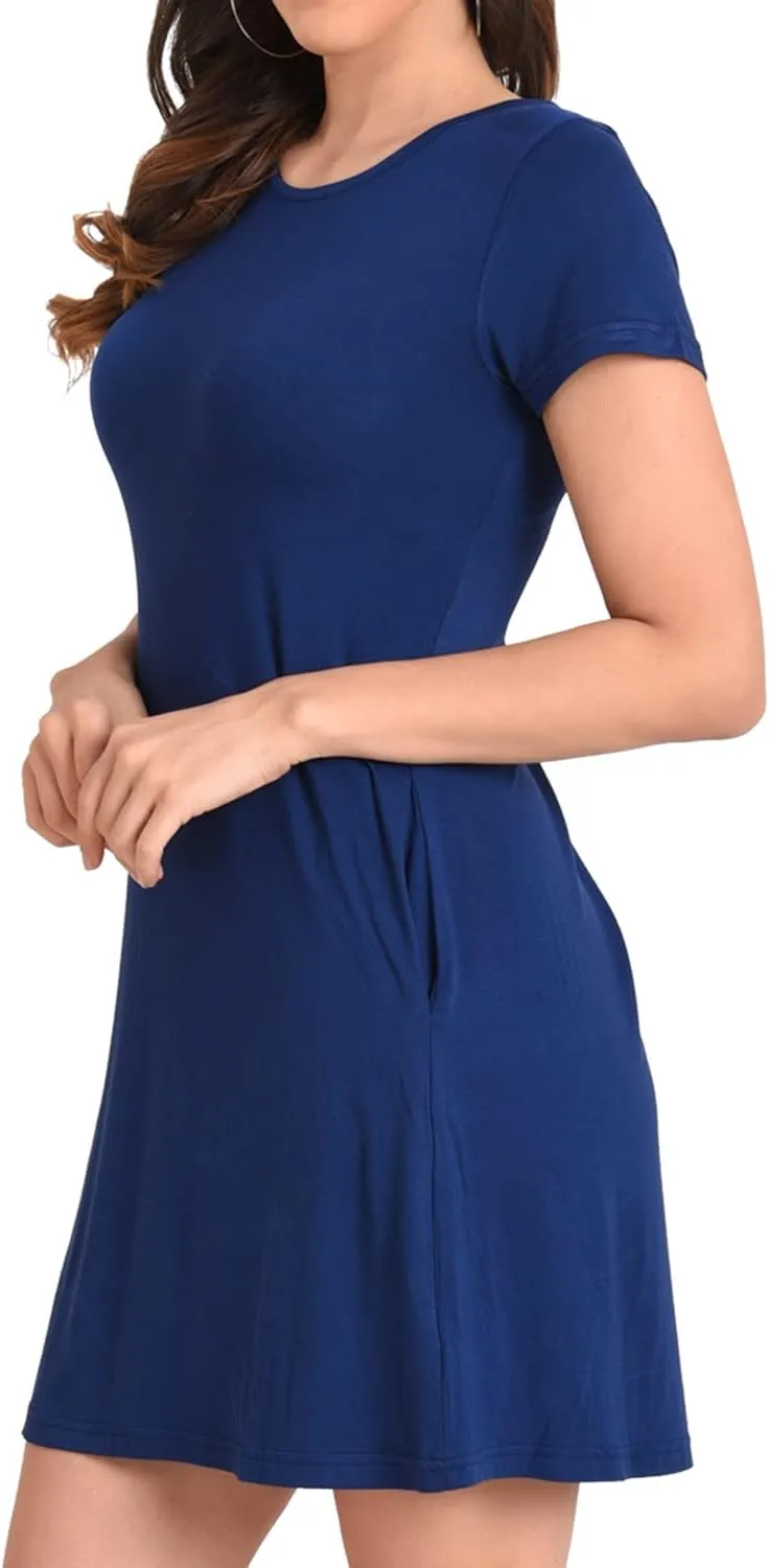 Miss Lavish London Casual Dress - Summer Dresses for Women, Girls - T Shirt Short Sleeve Loose Casual Dress for Home