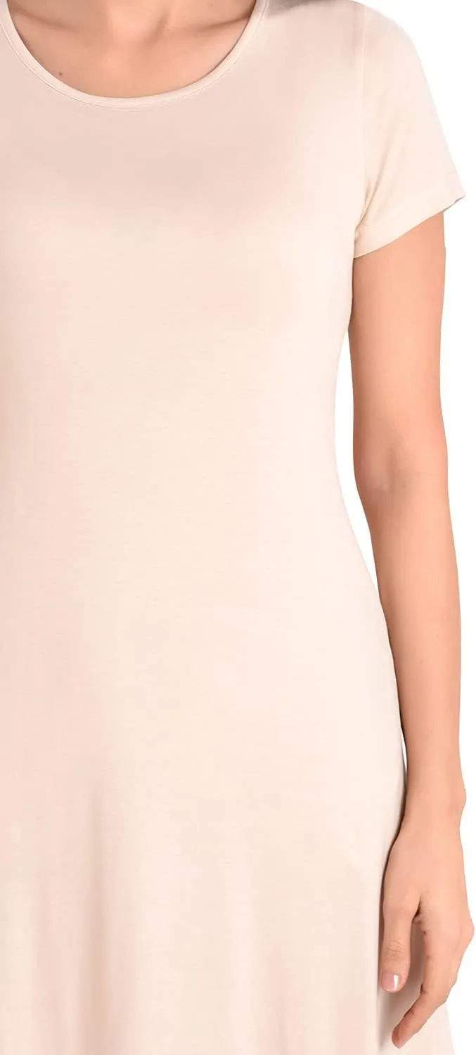 Miss Lavish London Casual Dress - Summer Dresses for Women, Girls - T Shirt Short Sleeve Loose Casual Dress for Home