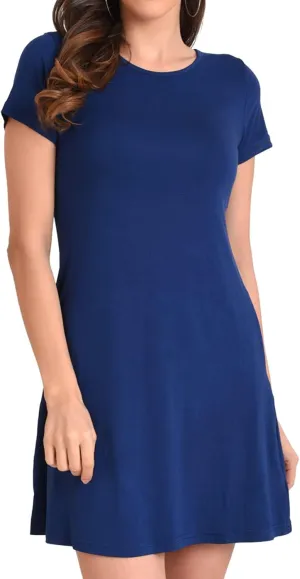 Miss Lavish London Casual Dress - Summer Dresses for Women, Girls - T Shirt Short Sleeve Loose Casual Dress for Home