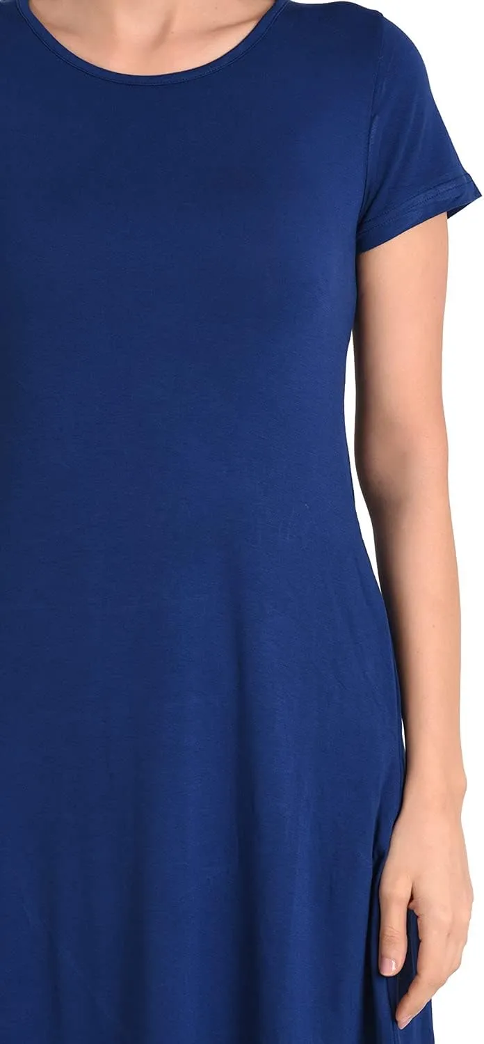 Miss Lavish London Casual Dress - Summer Dresses for Women, Girls - T Shirt Short Sleeve Loose Casual Dress for Home