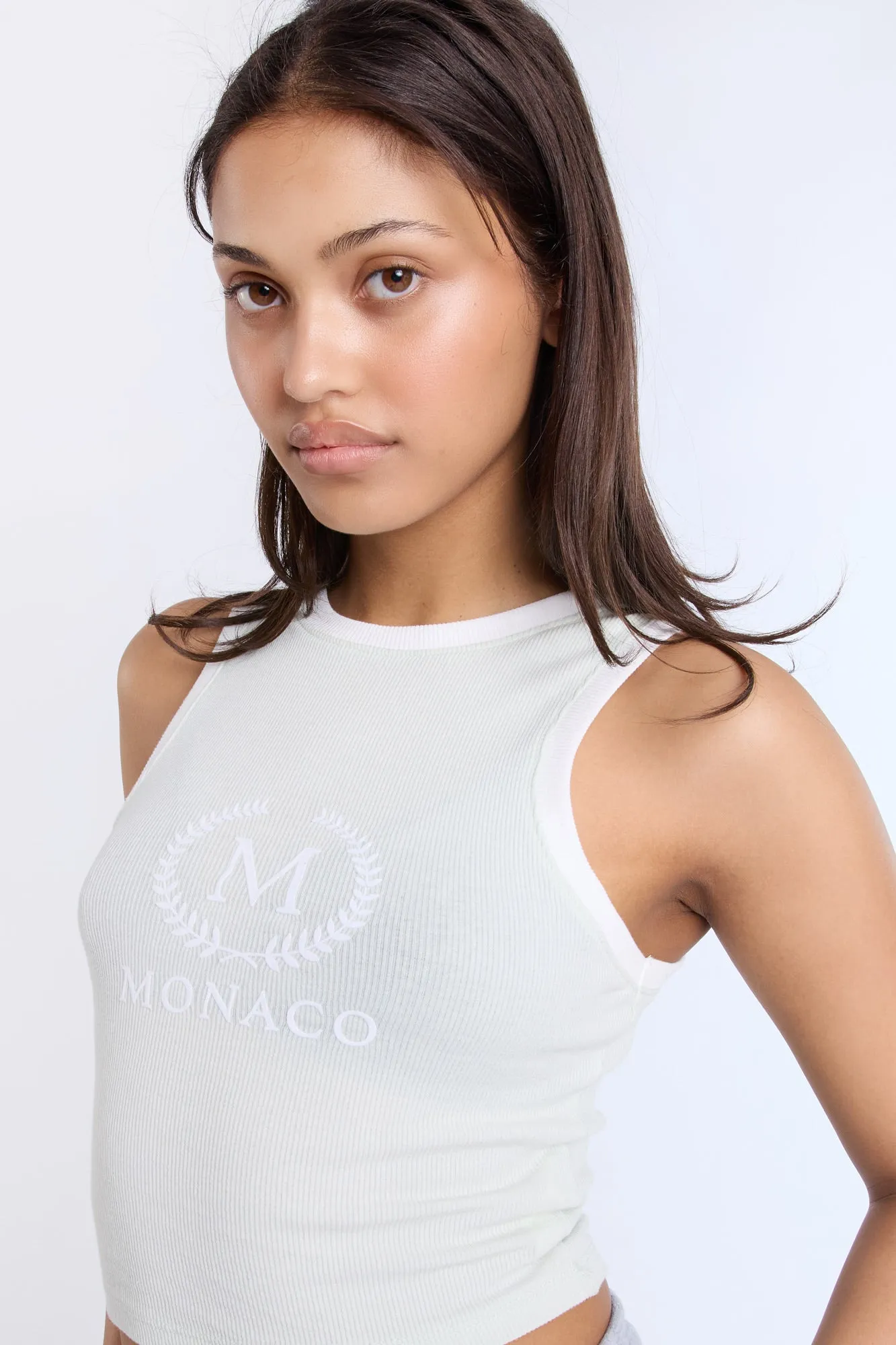 Monaco Crest Graphic High Neck Tank Top