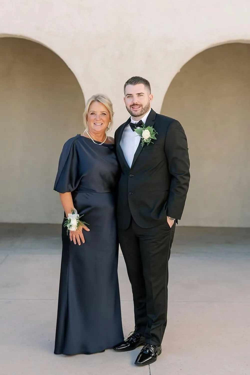 Monvelli One Shoulder Mother of The Bride Dresses Long Satin Mermaid Half Sleeve Prom Formal Evening Gown with Slit