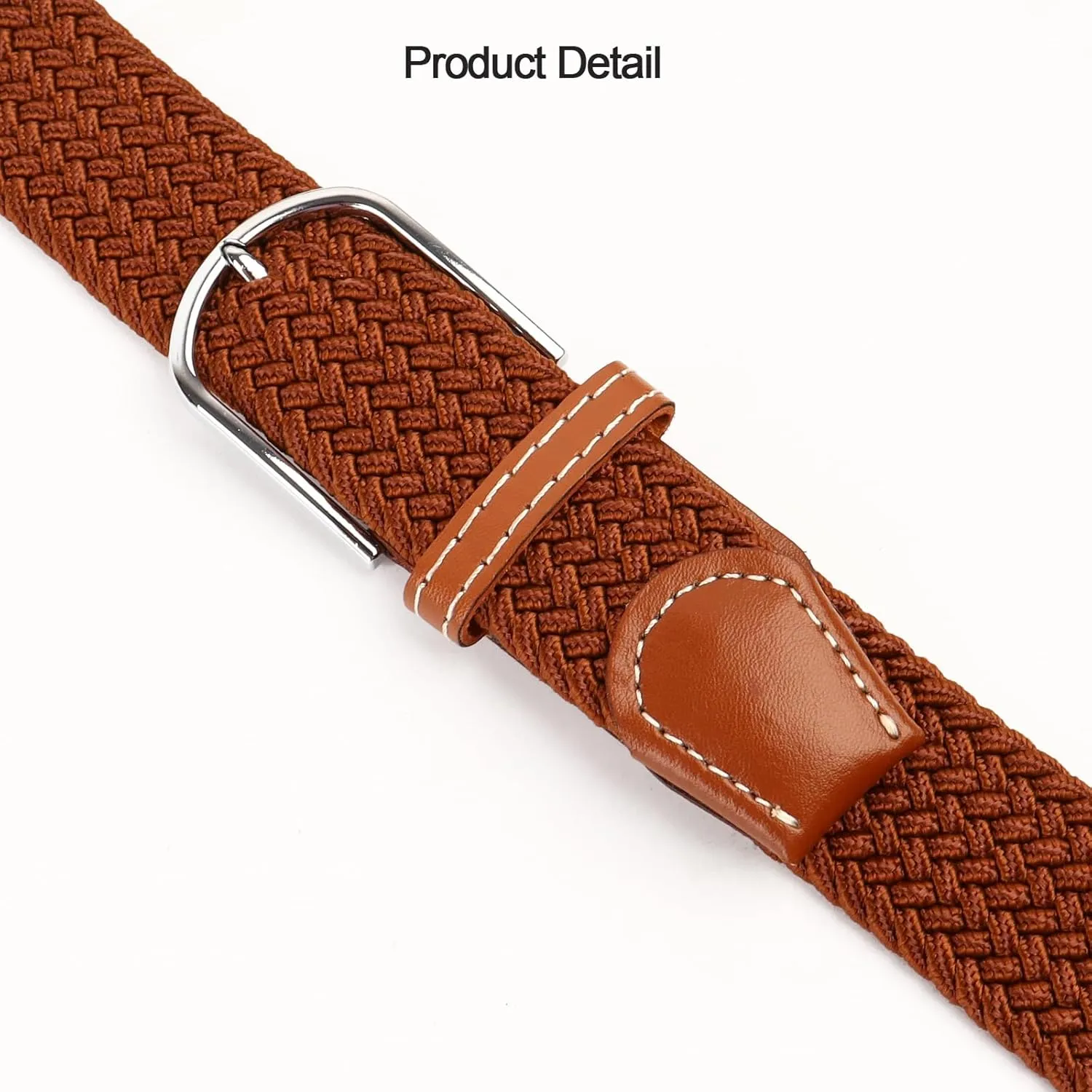 Multicolored Woven Stretch Belt for Men and Women, Braided Elastic Golf Belts Jeans Casual Pants Sport Belt
