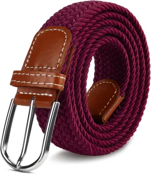 Multicolored Woven Stretch Belt for Men and Women, Braided Elastic Golf Belts Jeans Casual Pants Sport Belt