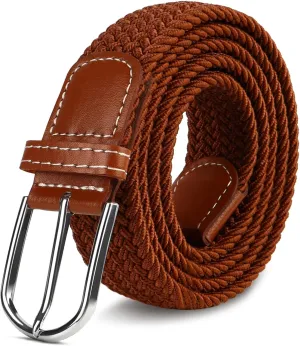 Multicolored Woven Stretch Belt for Men and Women, Braided Elastic Golf Belts Jeans Casual Pants Sport Belt