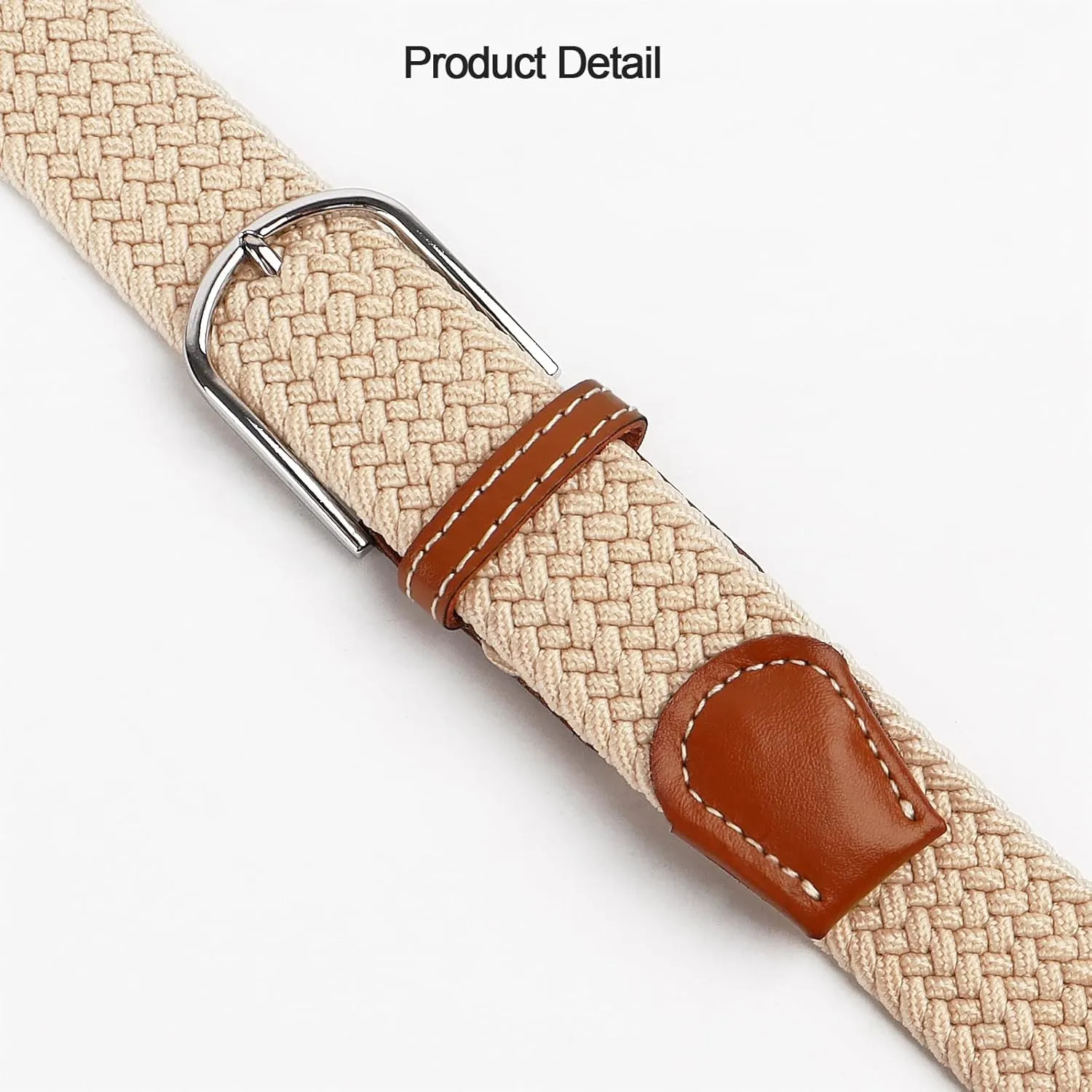 Multicolored Woven Stretch Belt for Men and Women, Braided Elastic Golf Belts Jeans Casual Pants Sport Belt